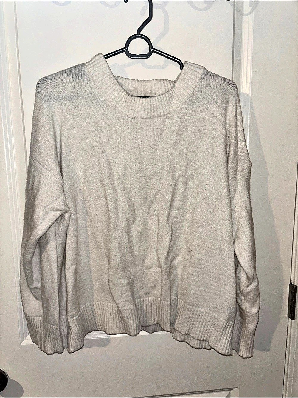 Terra & Sky Crew Neck Knit Sweater Cream Size 2X